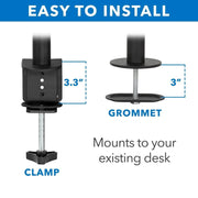 Mount - IT - Dual Monitor Clamp Stand up to 32" - Black Electronics