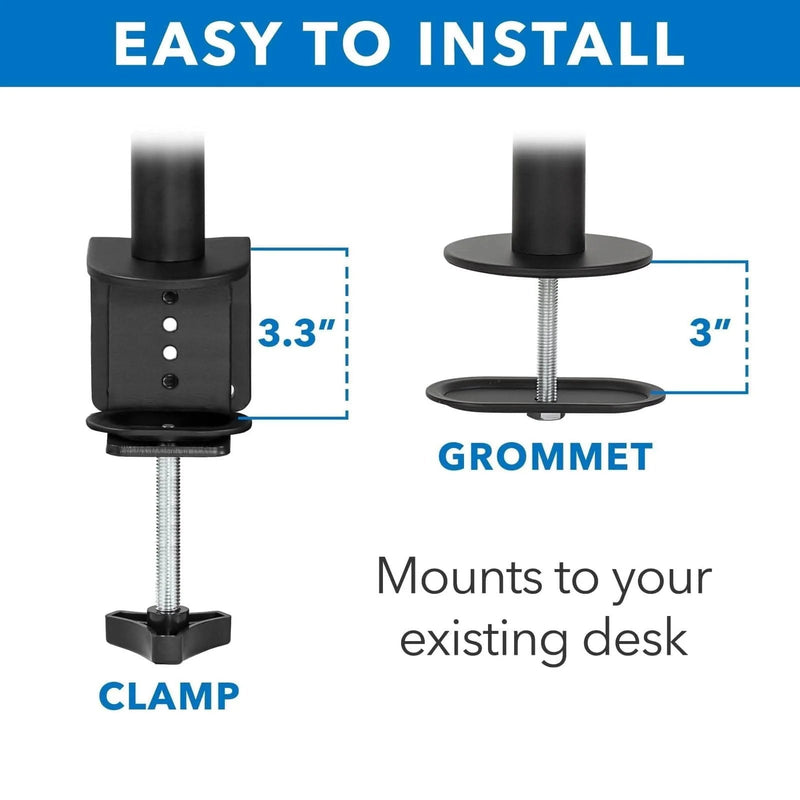 Mount - IT - Dual Monitor Clamp Stand up to 32" - Black Electronics