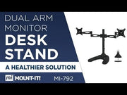 Mount - IT - Dual Monitor Stand Full Motion up to 27" - Black Electronics