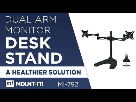 Mount - IT - Dual Monitor Stand Full Motion up to 27" - Black Electronics