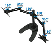Mount - IT - Dual Monitor Stand Full Motion up to 27" - Black Electronics