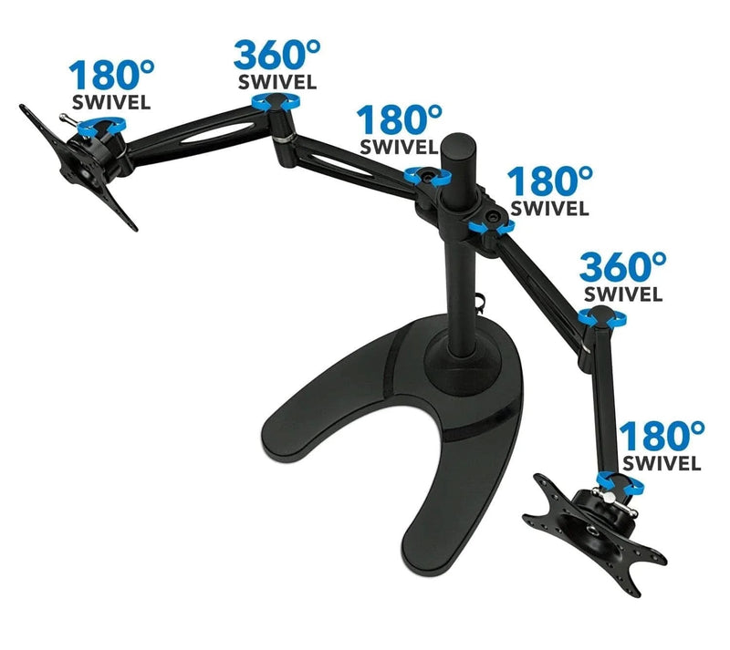 Mount - IT - Dual Monitor Stand Full Motion up to 27" - Black Electronics