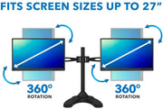 Mount - IT - Dual Monitor Stand Full Motion up to 27" - Black Electronics