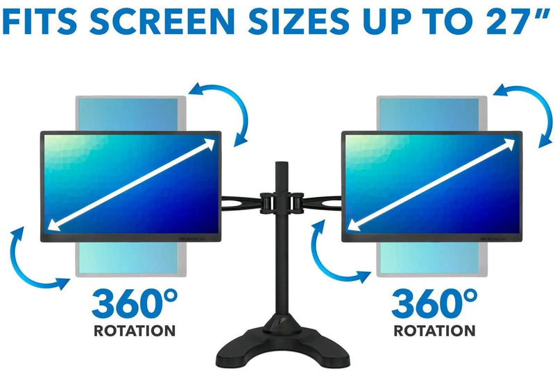 Mount - IT - Dual Monitor Stand Full Motion up to 27" - Black Electronics