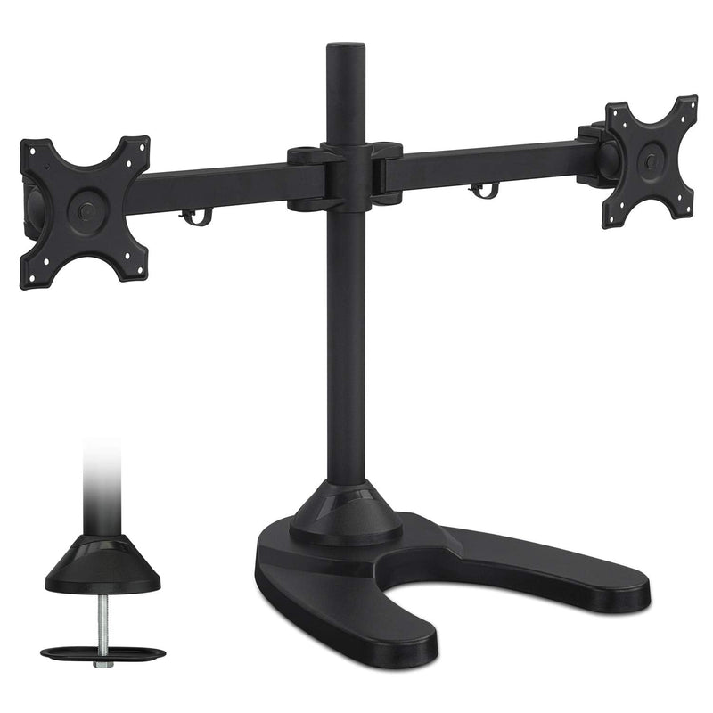 Mount - IT - Dual Monitor Stand up to 24" - Black Electronics
