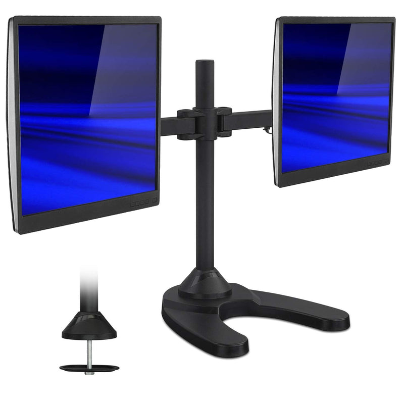 Mount - IT - Dual Monitor Stand up to 24" - Black Electronics