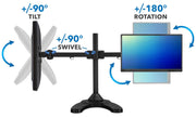 Mount - IT - Dual Monitor Stand up to 24" - Black Electronics