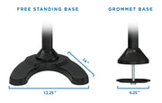 Mount - IT - Dual Monitor Stand up to 24" - Black Electronics