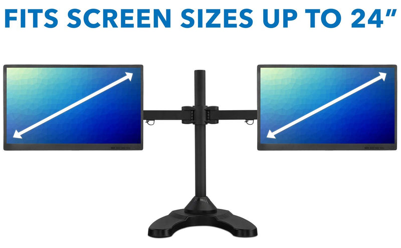 Mount - IT - Dual Monitor Stand up to 24" - Black Electronics