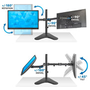 Mount - IT - Dual Monitor Stand up to 32" - Black Electronics
