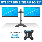 Mount - IT - Dual Monitor Stand up to 32" - Black Electronics