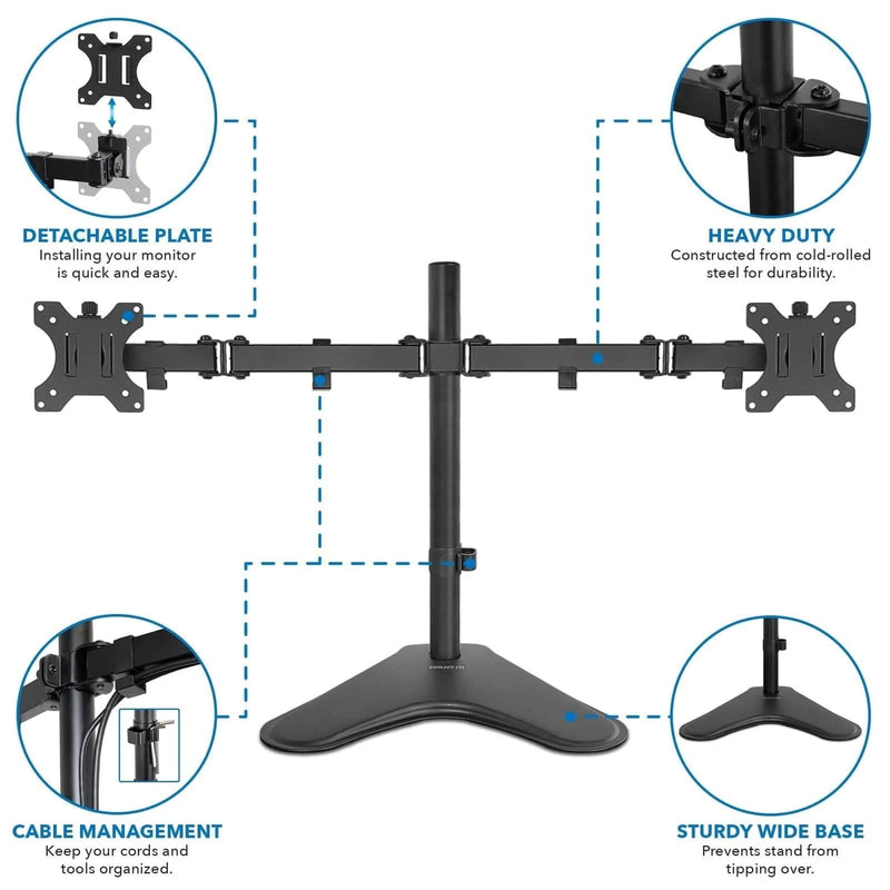 Mount - IT - Dual Monitor Stand up to 32" - Black Electronics