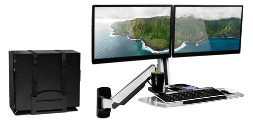Mount-It! - MI-7906 - Wall-Mounted Dual Monitor Sit-Stand Workstation