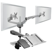 Mount-It! MI-75926 dual monitor and laptop tray mount; monitors and laptop not included