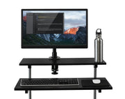 Mount - IT - Rolling Workstation with Monitor Mount & 4 Levels - Black Electronics
