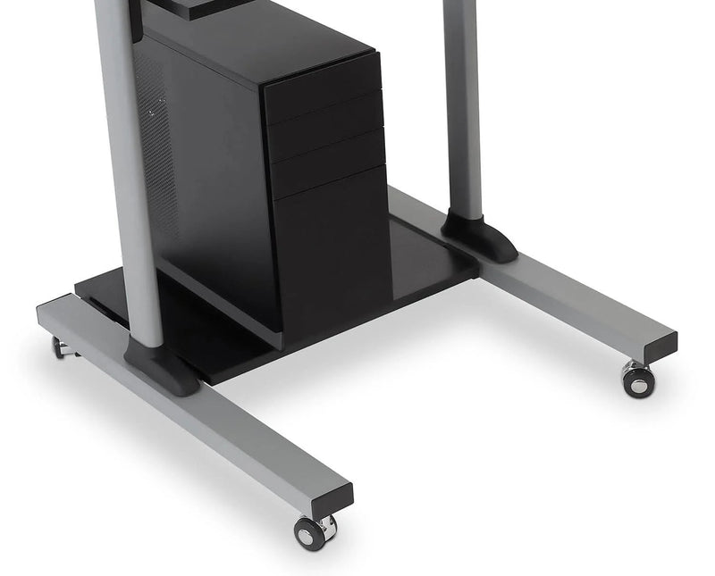 Mount - IT - Rolling Workstation with Monitor Mount & 4 Levels - Black Electronics