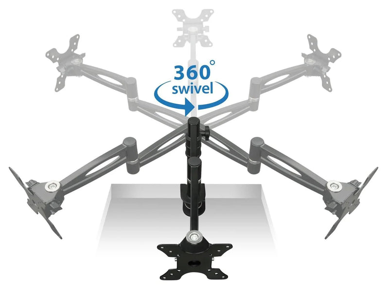Mount - IT - Single Monitor Clamp Full Motion up to 30" - Black Electronics