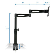 Mount - IT - Single Monitor Clamp Full Motion up to 30" - Black Electronics