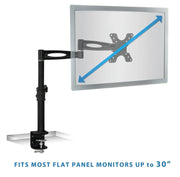 Mount - IT - Single Monitor Clamp Full Motion up to 30" - Black Electronics