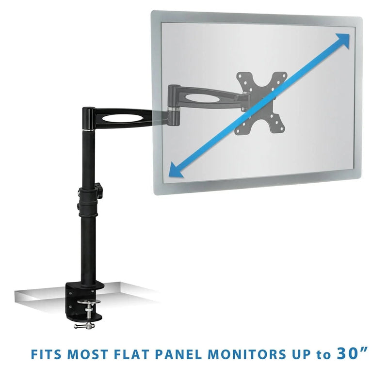 Mount - IT - Single Monitor Clamp Full Motion up to 30" - Black Electronics