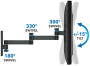 Mount - IT - TV Wall Mount Full Motion up to 30" - Black Electronics