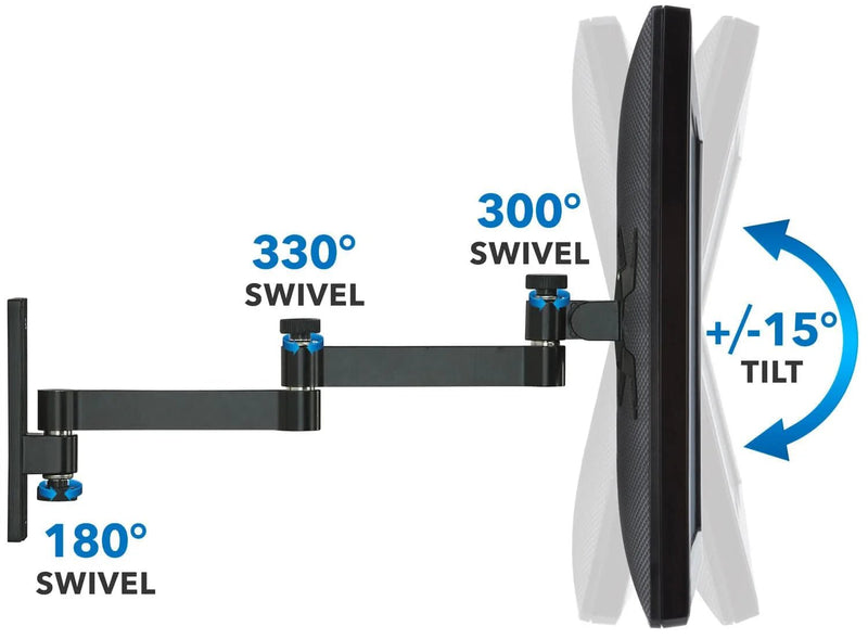 Mount - IT - TV Wall Mount Full Motion up to 30" - Black Electronics