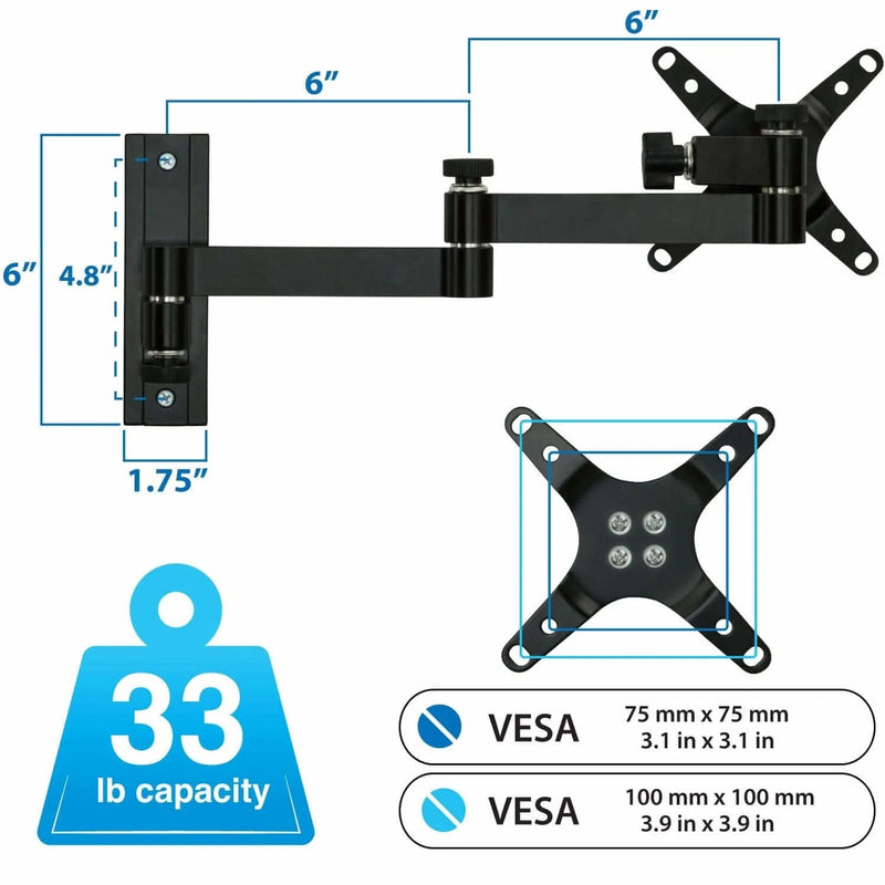 Mount - IT - TV Wall Mount Full Motion up to 30" - Black Electronics