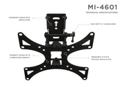 Mount - IT - TV Wall Mount Full Motion up to 42" with Removable Plate - Black Electronics
