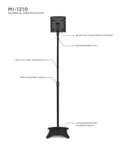 Mount - IT - Universal Speaker Stands (Pair) up to 10 lbs - Black Electronics