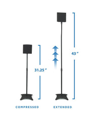 Mount - IT - Universal Speaker Stands (Pair) up to 10 lbs - Black Electronics