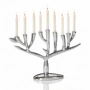 Nambé Tree of Life menorah shown with candles; candles are not included.