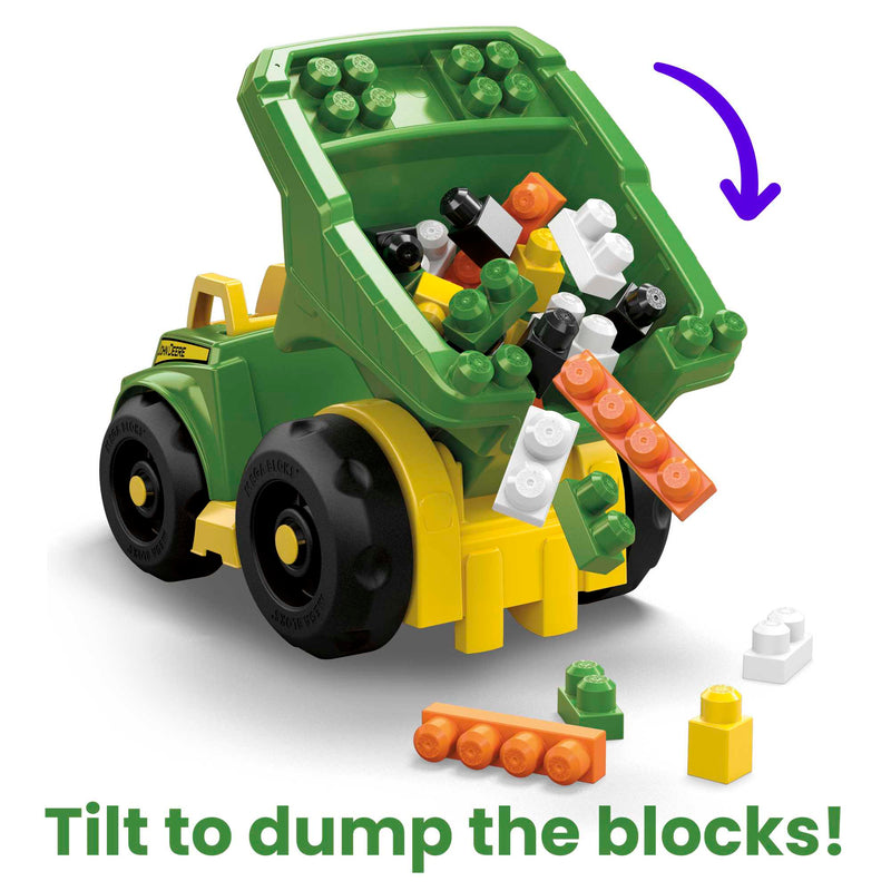 MEGA BLOKS John Deere Dump Truck Building Set (DBL30) — tilting dump bin
