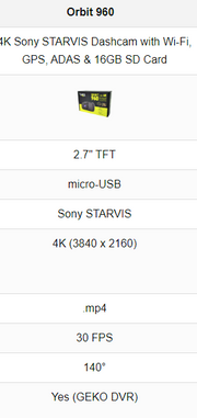 myGEKOgear - Dashcam - Orbit 960 (GO96016G) - Limolin 