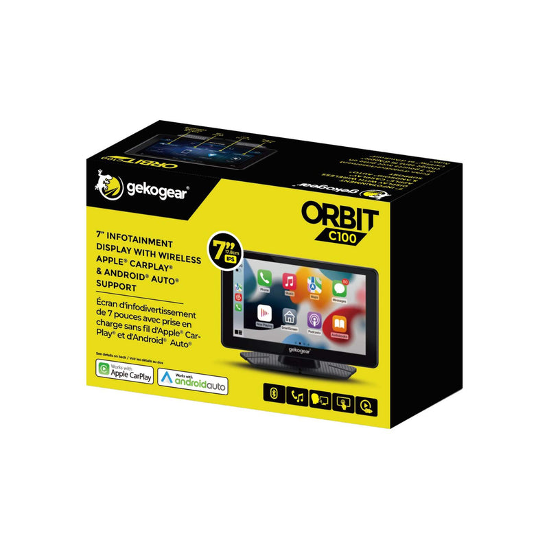 myGEKOgear - Dashcam - Orbit C100 7in Touch Screen with Apple CarPlay / Android Auto 64GB MicroSD Included - Black - Limolin 