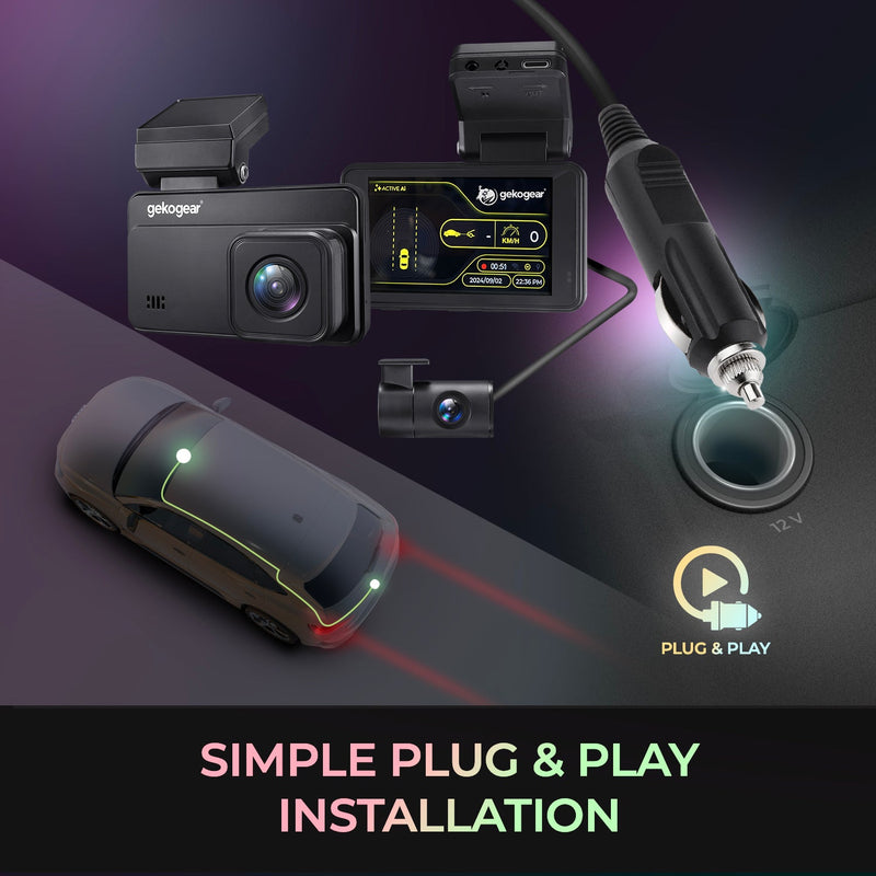 myGEKOgear - Dashcam Orbit D220 2K + 1080p Dual with 32GB Card - Black Electronics