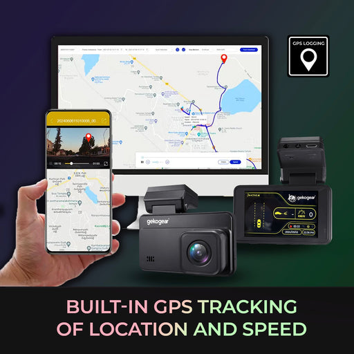 myGEKOgear - Dashcam Orbit D220 2K + 1080p Dual with 32GB Card - Black Electronics
