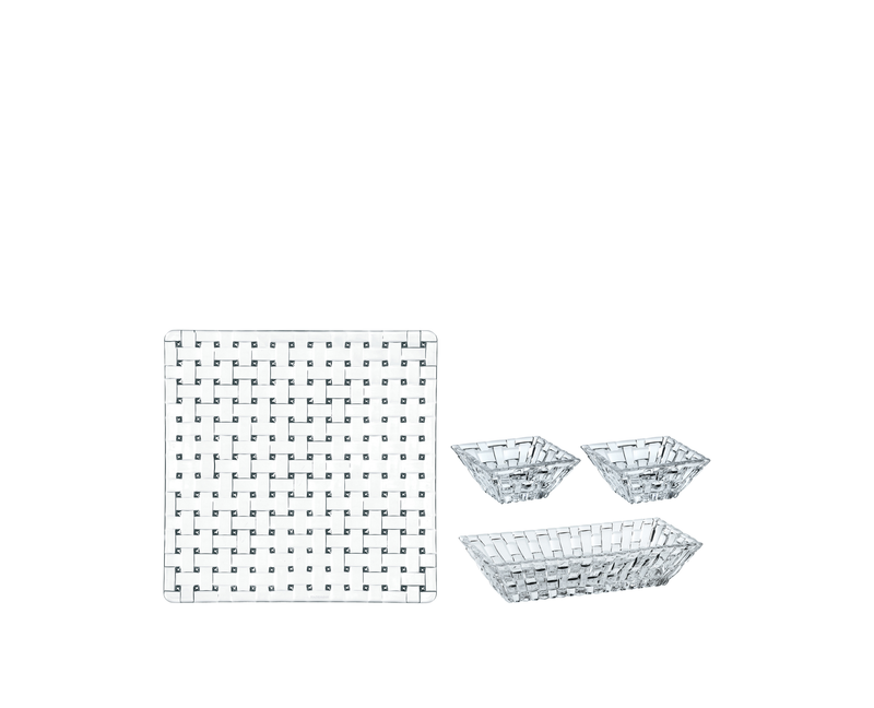 Nachtmann - Bossa Nova - Square Platter & 3 Bowls (4-Piece Set) - product view