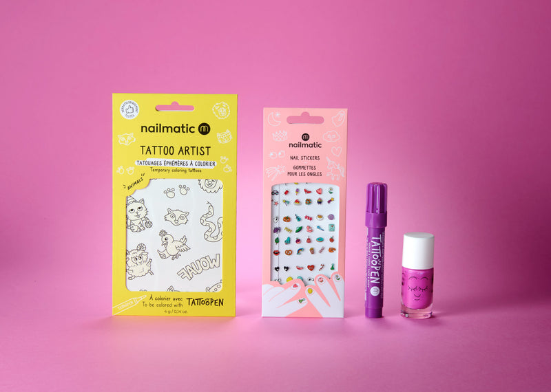 Nailmatic - Kids - Funny Artist Nail Polish and Tattoo Gift Set - product view