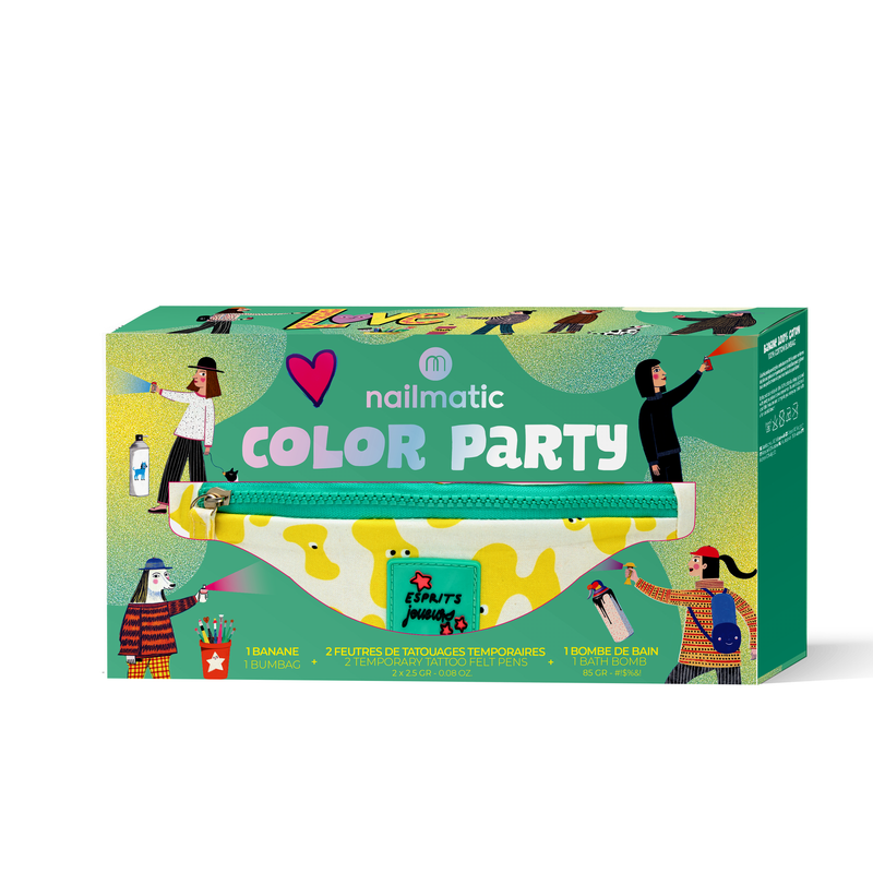 Nailmatic - Kids - Color Party Tattoo Pen and Bath Bomb Set with Belt Bag - product view
