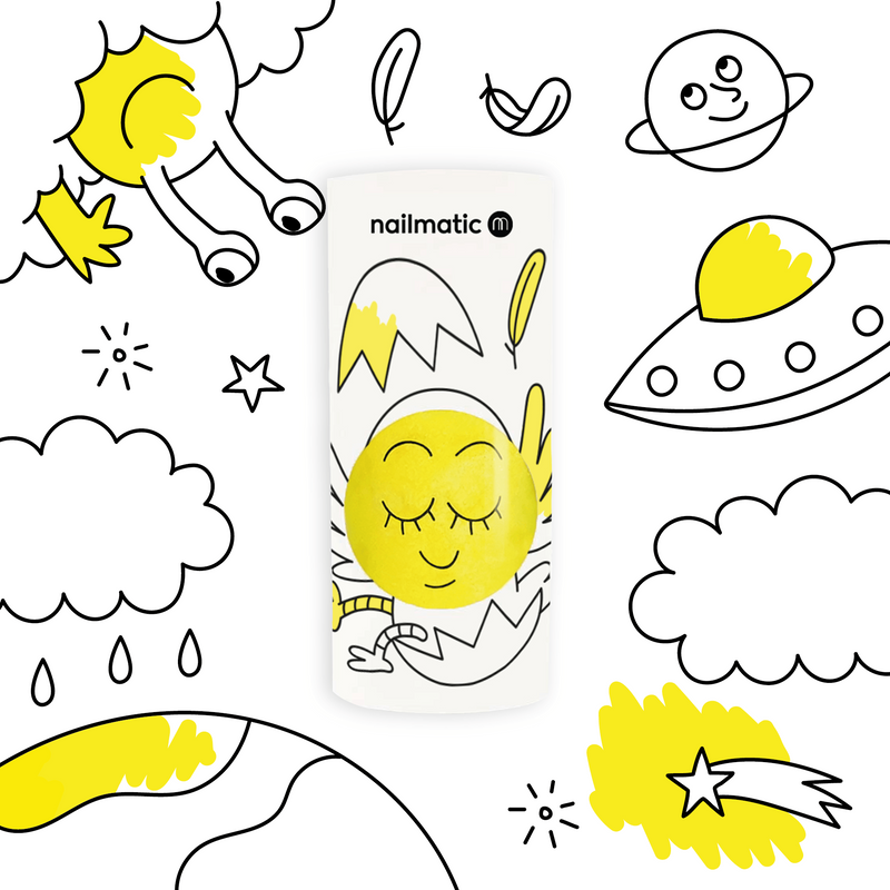 Nailmatic - Kids - Titi Water-Based Nail Polish - Neon Yellow Glitter - product view