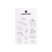 Nailmatic - Kids - Tattoo Artist Colouring Temporary Tattoos - Kawaii (12 Pieces) - product view