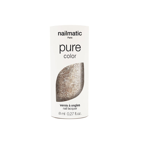 Nailmatic - PURE Color Plant Based Nail Polish - Lucia - Paillette Or White / White Gold Glitter Health & Beauty