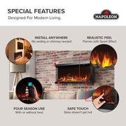 Napoleon - ASTOUND 74 FLEXMOUNT ELECTRIC FIREPLACE NEFL74AB Home & Kitchen
