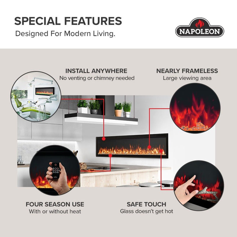 Napoleon - ENTICE 60 Wall - Hanging Electric Fireplace NEFL60CFH - 1 Home & Kitchen