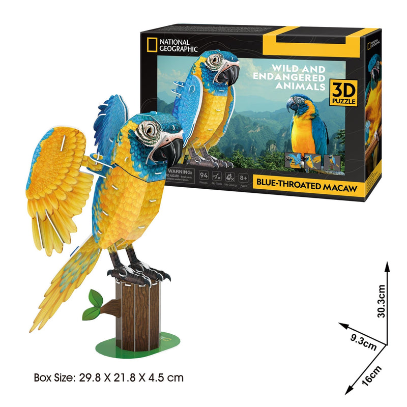 National Geographic - 3D Puzzle: Blue Throated Macaws Animals & Pet Supplies