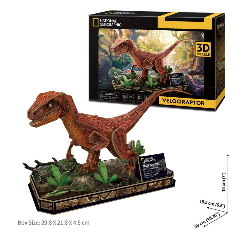 National Geographic - 3D Puzzle: Velociraptor Arts & Entertainment