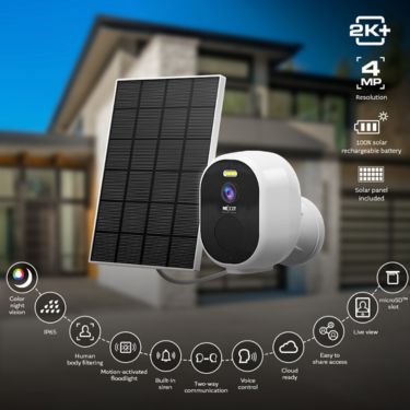 Nexxt - Smart Wi - Fi® solar camera Cameras & Optics