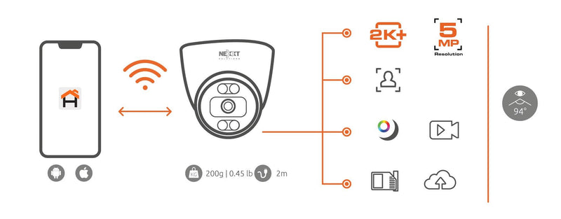 Nexxt - Smart Wi - Fi® Turret camera Cameras & Optics