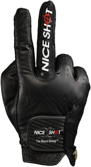 Nice Shot – The Black Sheep Men’s Right-Hand Golf Glove – Black | Small – back view