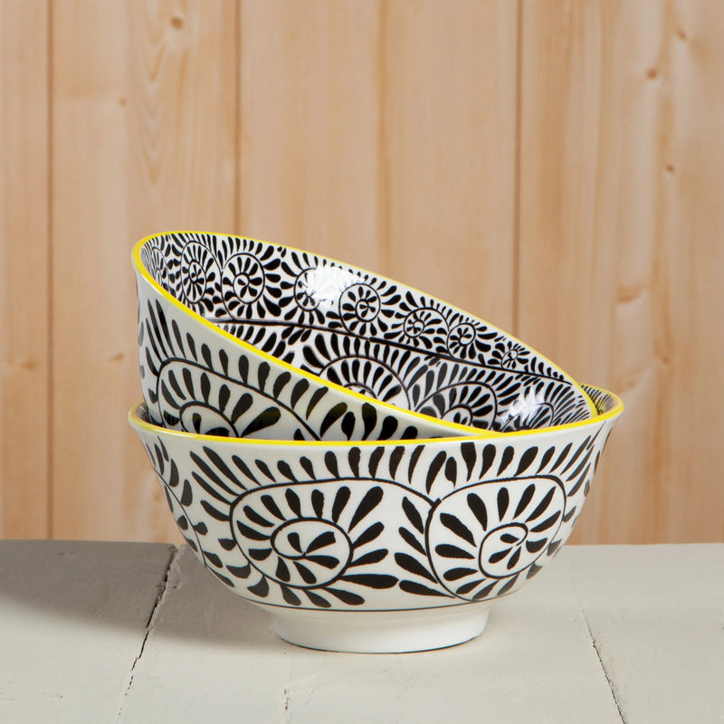 Now Designs - Bowl 6inch Black Vines Home & Kitchen